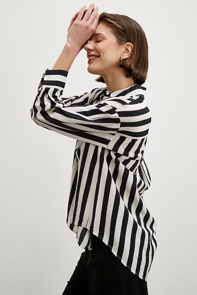 Never more Robe Striped Shirt Black