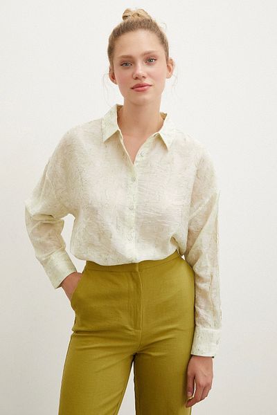 Never more Green Drop Patterned Shirt