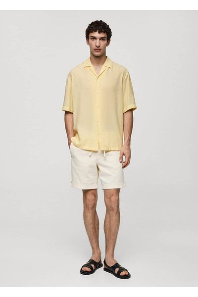 MANGO Man Bowling Collar Modal Shirt