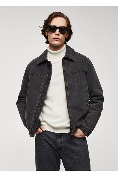 MANGO Man Μπουφάν Faux Jeans με επένδυση από μαλλί προβάτου