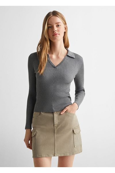 Mango Teen Gray Sweater for Kids
