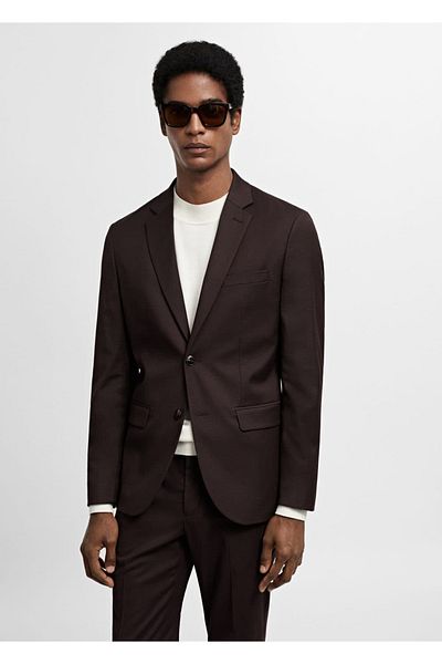 MANGO Man Stretch Fabric Super Slim Fit Blazer Jacket