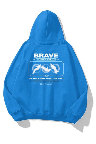 Trendiz Hanorac albastru unisex Brave