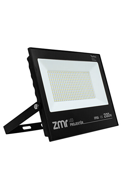 ZMR 200 Watt Beyaz 6500k Ip66 150* Işık Açısı 220 Volt Siyah Slim Kasa Led Projektör (81)
