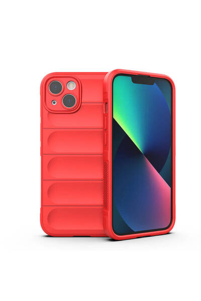 AQUA AKSESUAR Apple  iPhone 13 Uyumlu Elden Kaymayan Kamera Korumalı Oyuk Kılıf