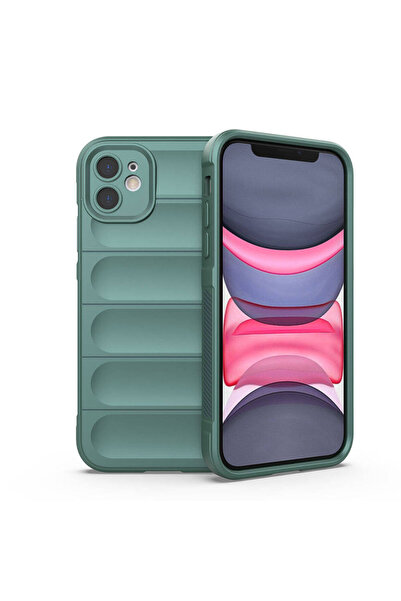 AQUA AKSESUAR Apple iPhone 11 Uyumlu Elden Kaymayan Kamera Korumalı Oyuk Kılıf