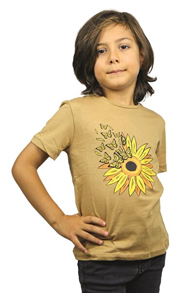 ASG TEKSTİL Papatya Sa deznom Mlečna kafa za decu T-shirt - Kratki rukav