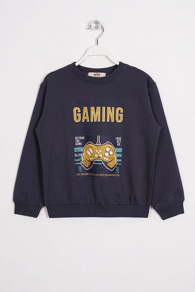 zepkids Момчешки суитшърт с щампа „Smoke Color Gaming“