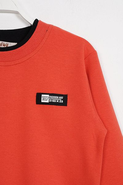 zepkids Hanorac de culoare cărămidă pentru băiat - Detaliu guler camisole