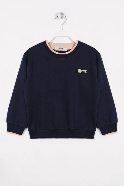 zepkids Hanorac pentru băiat bleumarin - Detaliat pe guler camisole