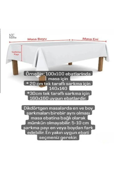 NDC HOME Organic Raw Linen Cream Pompom Tablecloth