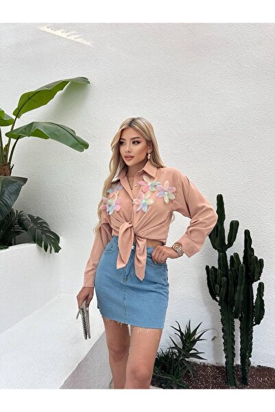 NEW STATION gömlek gül detay