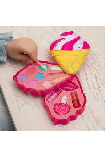 Apexma 2-layer Rideable Ice Cream Shaped Makeup Set for Girls - Educational Beauty Toy