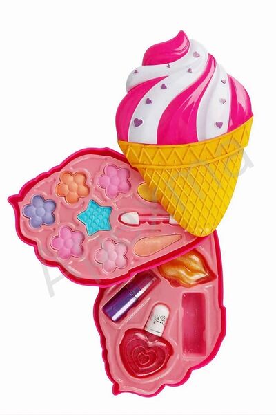 Apexma 2-layer Rideable Ice Cream Shaped Makeup Set for Girls - Educational Beauty Toy