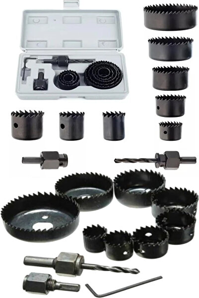 MOONSHOP 11 Parça  Profesyonel  Panç Seti Kartonpiyer Sunta Alçıpan Delici Te...