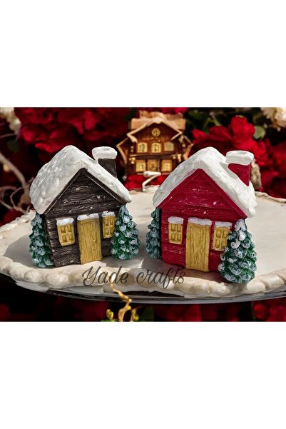 YADE CRAFTS dekoratif ev tütsülük dağ evi ve yılbaşı konseptli 2 adet tütsülük