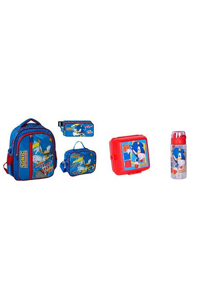GENC DIJITAL BASKI Set ghiozdan Sonic - 5 bucăți