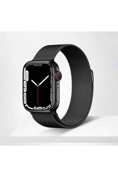 Nezih Case Apple Watch Series 2/3/4/5/6/7/8/9/se 38mm-40mm-41mm حزام معدني شبكي متوافق
