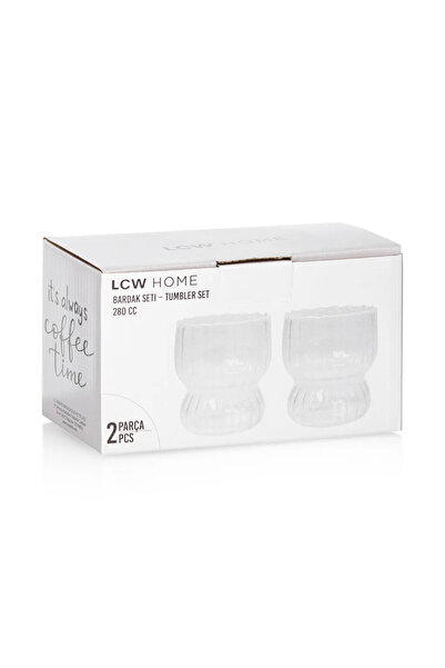 LC Waikiki LcwHOMESet of 2 Transparent Patterned Glasses - 280 Ml