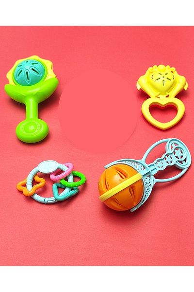 DF Toys مجموعة خشخيشة مكونة من 4 قطع