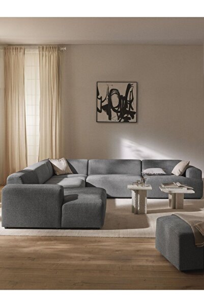 S Home Design Concept Molly Xl Köşe Koltuk Takımı Sol Köşe Keten Gri