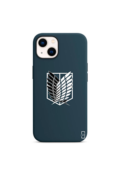 Dali Design iPhone 14 Mavi Lansman Kılıf Attack on Titan