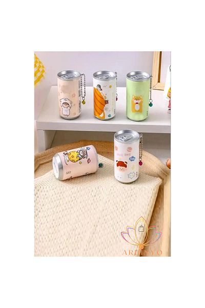 Ardinyo Fun Wet Wipes Round Beverage Box Design Pocket Size Keychain Cute Gift Child