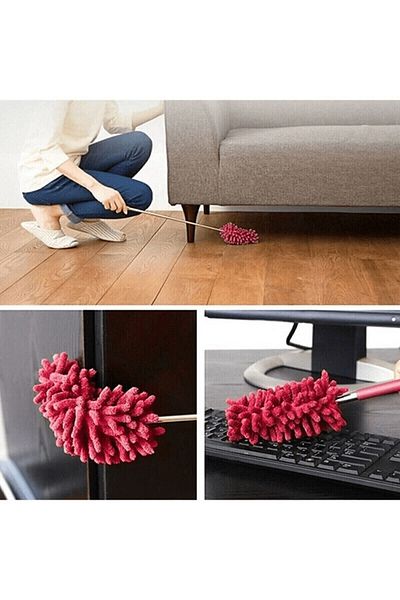 Ardinyo Telescopic Microfiber Feather Dust Collection Practical Extendable Dusting Brush Apparatus Practical Dust Collector