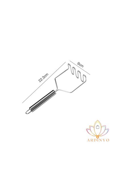 Ardinyo 24 cm Luxury Stainless Metal Potato Masher - Practical Puree Maker