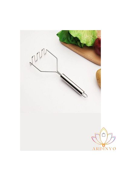 Ardinyo 24 cm Luxury Stainless Metal Potato Masher - Practical Puree Maker
