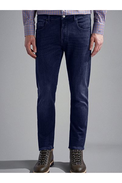 PAUL&SHARK Navy Blue Straight Model Jeans - Regular Waist, Men, Woven Fabric 14314120 -003