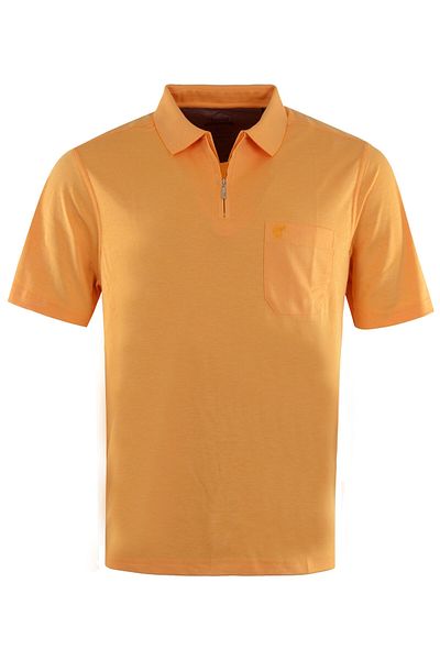 Hajo Gömlek Kurzarm-Poloshirt Softknit mit verdecktem Reißverschluss und Brusttasche Regular Fit