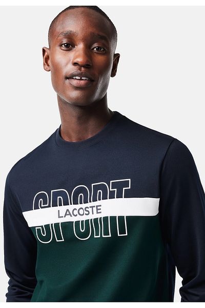Lacoste Pulóver pulóver Rippbündchen és Logóval