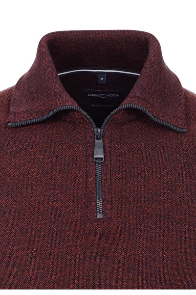 CASAMODA Pullover Troyer mit Reißverschluss und Markenlogo