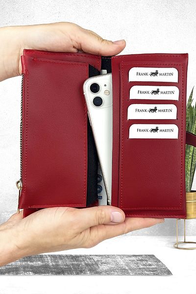 Frank Martin Lion Women's Portfolio - Handbag with Phone, Paper, Money and Coin Compartment
