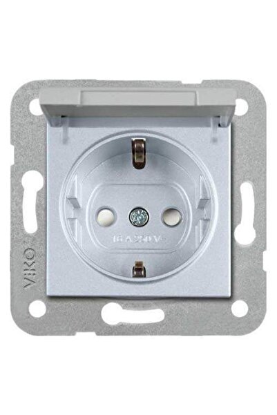 VİKO 92605012 غطاء مقبس مؤرض مغطى باللون الفضي من Novella/trenda (باستثناء ال...