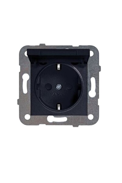 VİKO Artline Novella Siyah Kapaklı Topraklı Priz Çerçevesiz 92605512