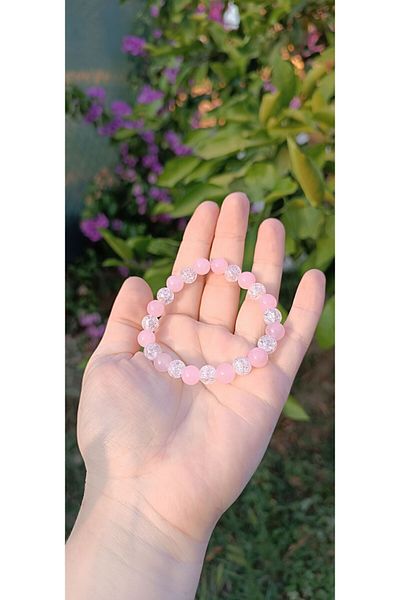 CessNova Certified Natural Stone Pink Quartz, Necef Design Bracelet