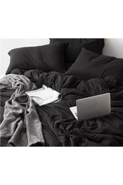 Rimo Home Комплект двоен черен калъф за завивка Ranforce