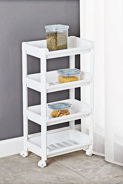 Porsima Org-74 4 Tier Rolling Shelf Unit - Ράφι μπάνιου και κουζίνας πολλαπλών χρήσεων