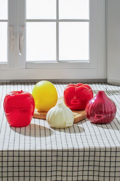 Porsima L-00393 5-Piece Lock Lid Tomato Onion Lemon Garlic Apple Vegetable Storage Container Set