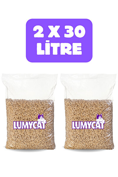 LUMYCAT %100 Doğal Çam Peleti Kedi Kumu 30ltx2 Toplam 60 Litre 2 Ayrı Çuval