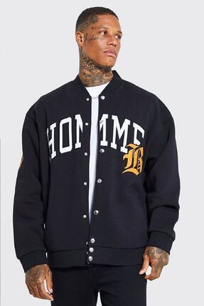 NEWLAKER Unisex Oversize Black Homme Bomber Kolej Ceket Fiyat Yorumlar Trendyol