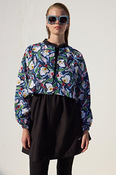 Manuka 3 részes Saw Shear fürdőruha szett széldzseki részlettel - többszínű