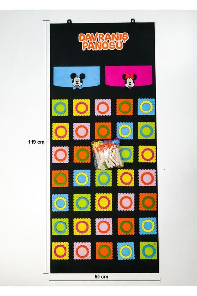 keçeli dünyam Davranış Panosu 35'li (Keçe Eğitim Materyali)