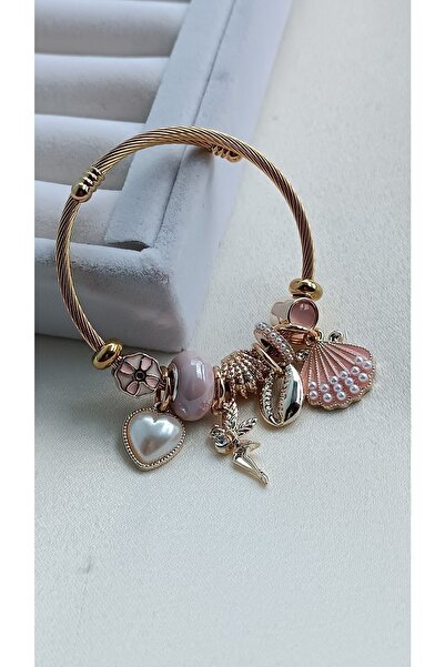 ZÜLİSCH Çelik Bileklik Charm Kalp Melek Gold Renk