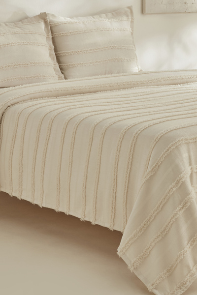 Karaca Home Arlina Bold Bej Çift Kişilik Yatak Örtüsü