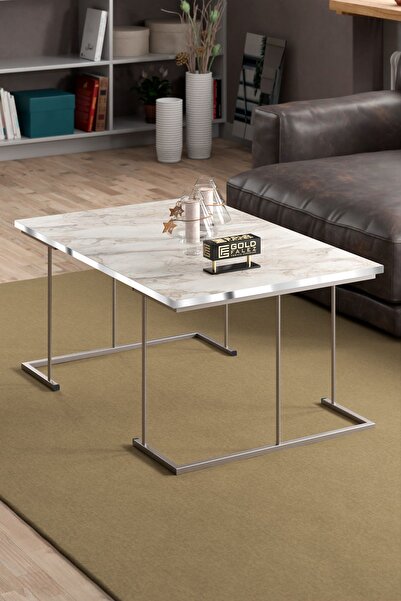 GOLDFALEZ Orta Sehpa Solo Gümüş Efes