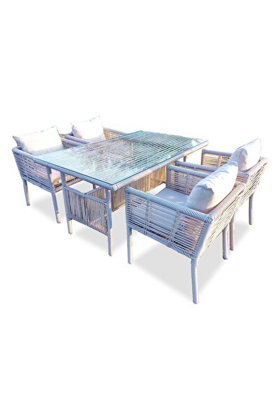 VAVRATTAN New York Rattan Yemek Takımı Kum