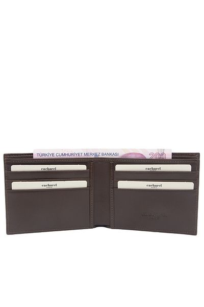 Cacharel Men's Leather Wallet Brown A. Shell - Model 2664a4k